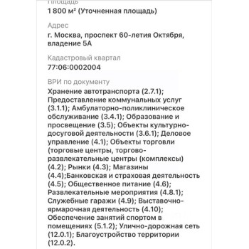 60-летия Октября проспект, 5А - 180000,00 кв.м. - Продажа здания / особняка в ЮЗАО